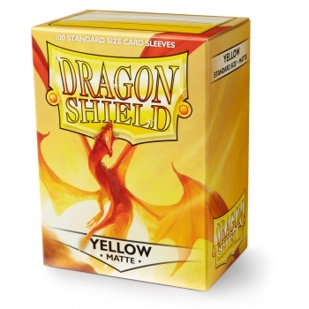 Dragon Shield - Matte Yellow Sleeve - Standard Sleeves (100 stk) - Plastiklommer